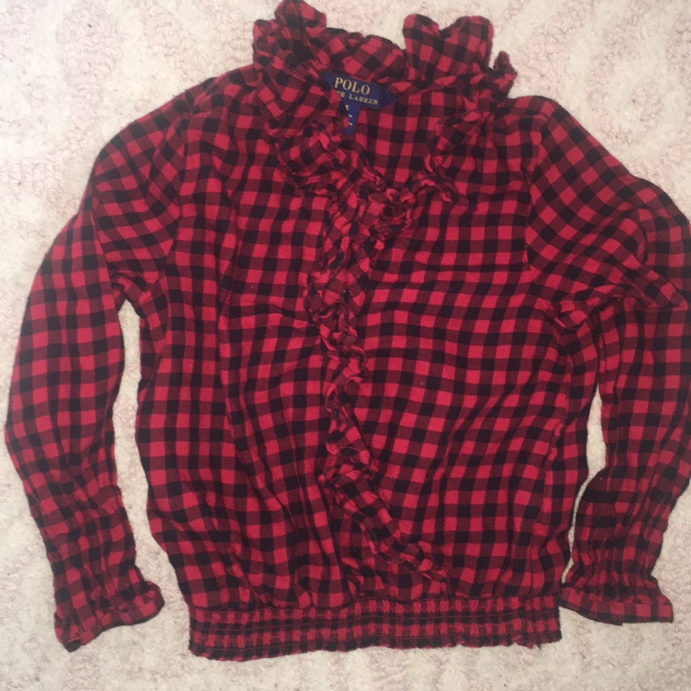 Polo RL Ruffle Front Top 4-5T